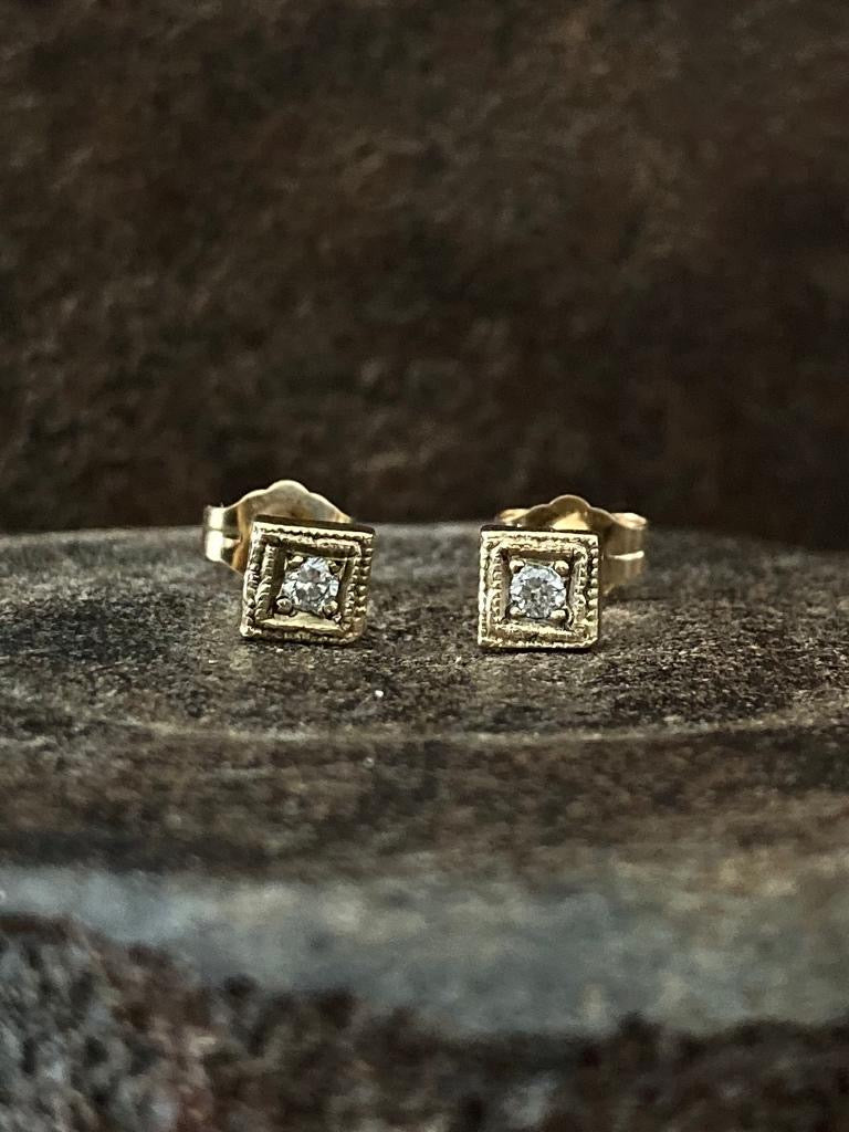 Beaded Diamond Studs