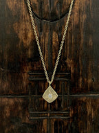 Carved Diamond Pendant 14k