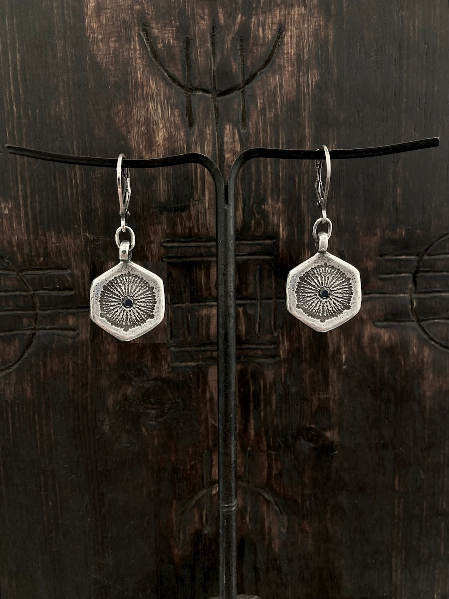 Coral Black Diamond Earrings