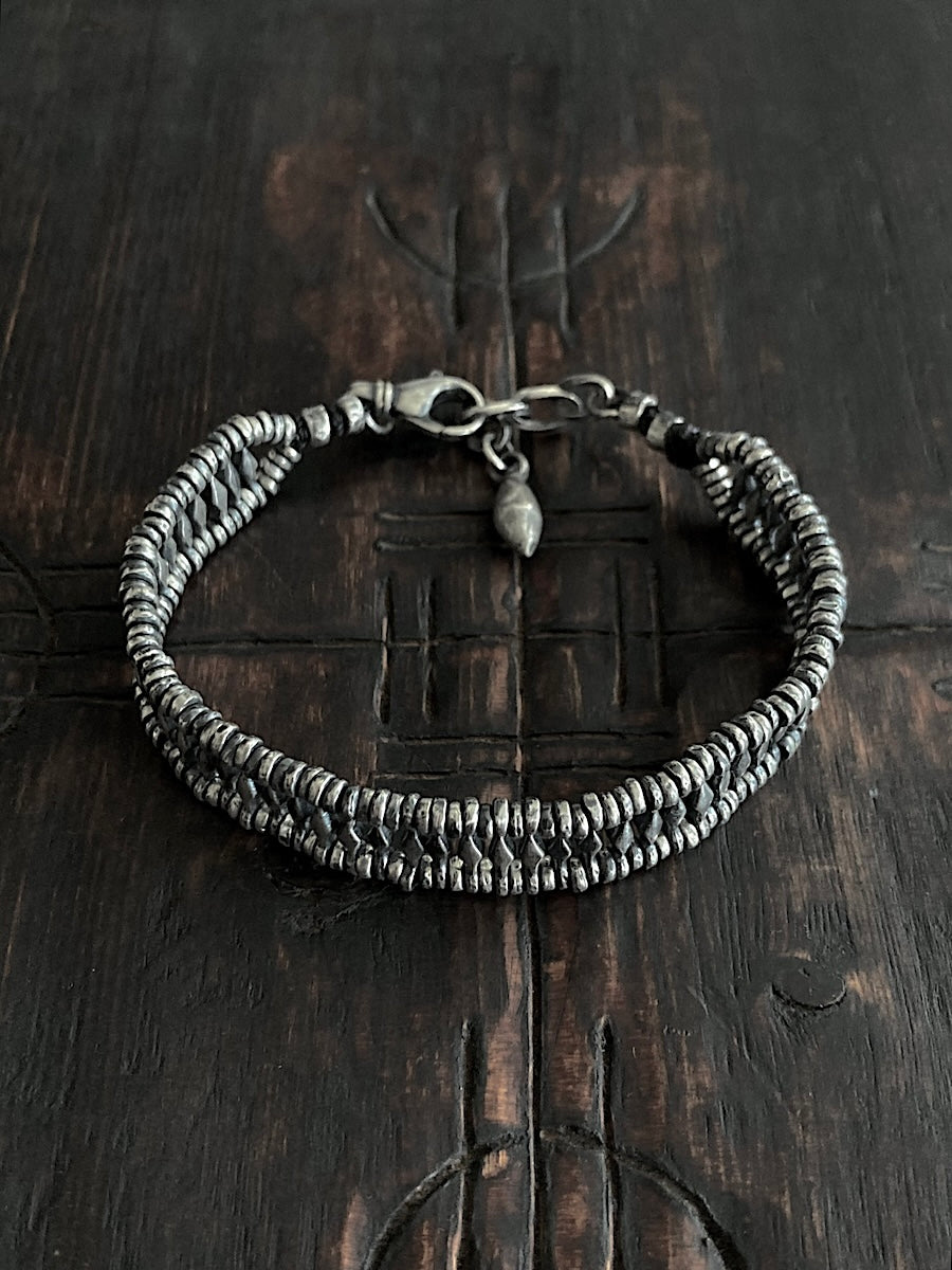 Crushed Beaded Bar Bracelet