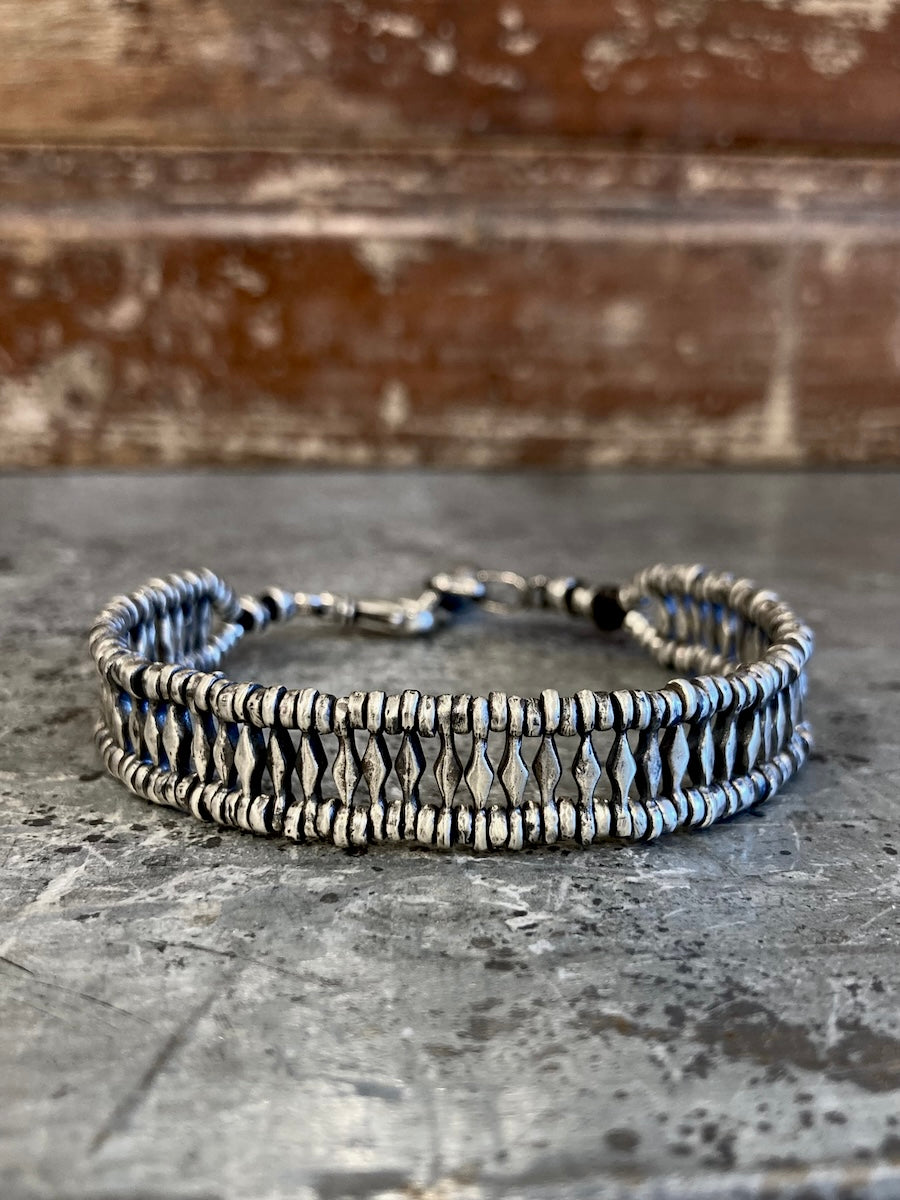 Crushed Beaded Bar Bracelet