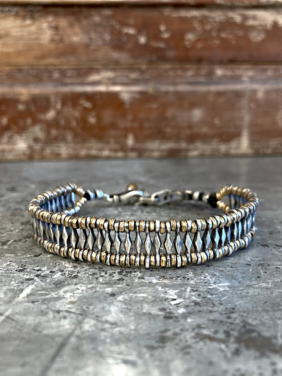 Crushed Beaded Bar Bracelet