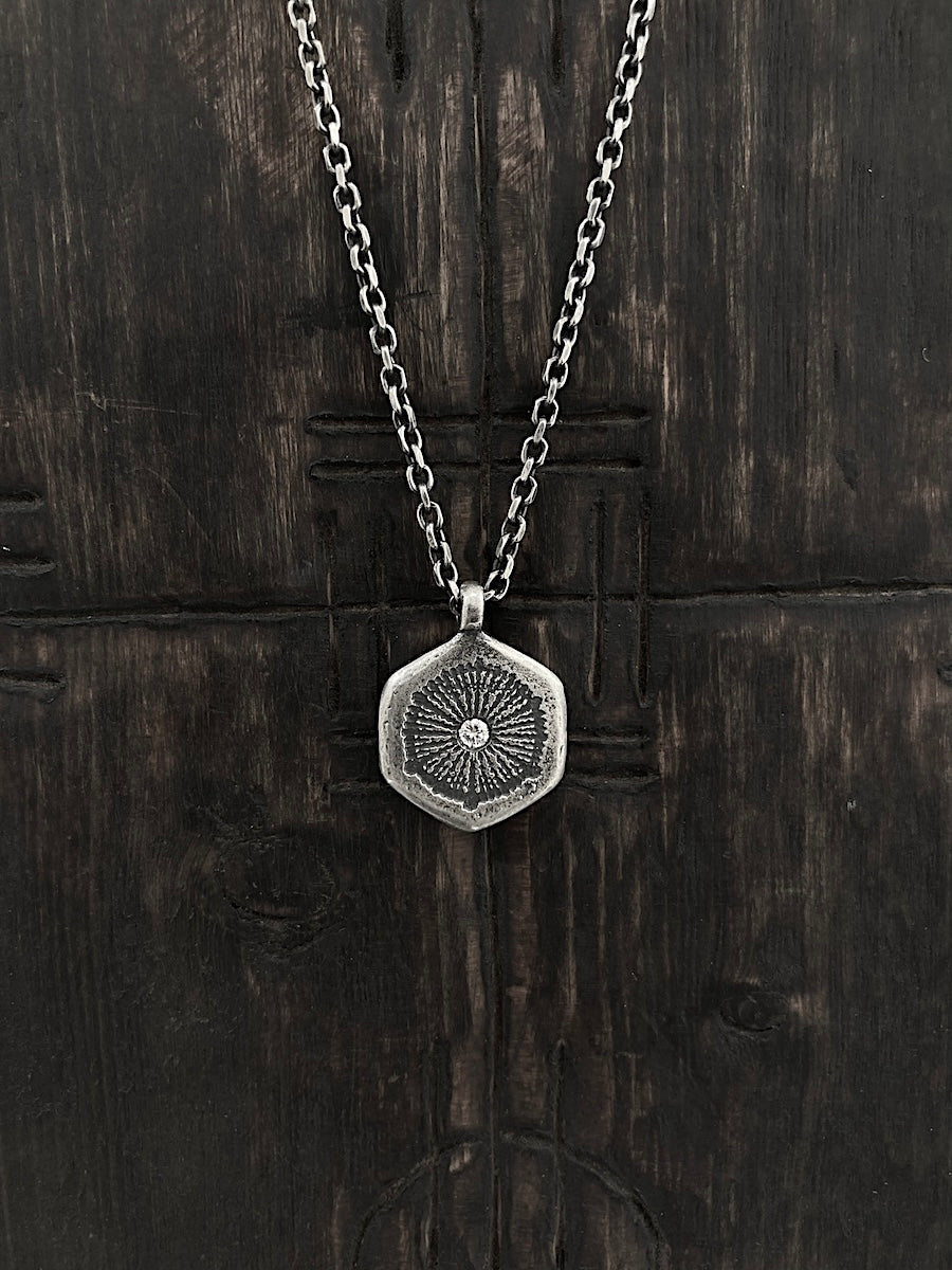 Coral Diamond Pendant