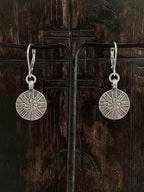 Handmade 925 sterling silver earrings with architectural etched rose Mens Jewelry Womens Jewelry