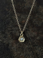 Hex Diamond Pendant 14k