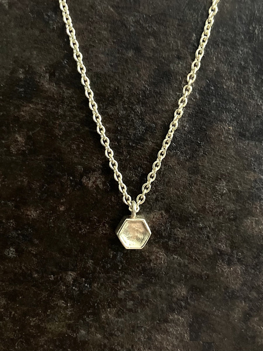 Hex Pendant 14k