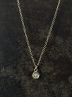 Hex Diamond Pendant 14k