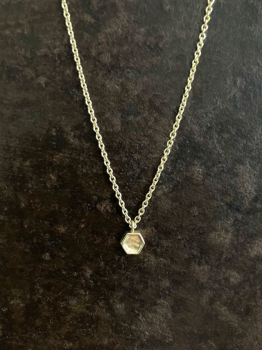 Hex Pendant 14k