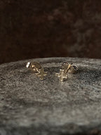 Micro X Studs 14k Gold