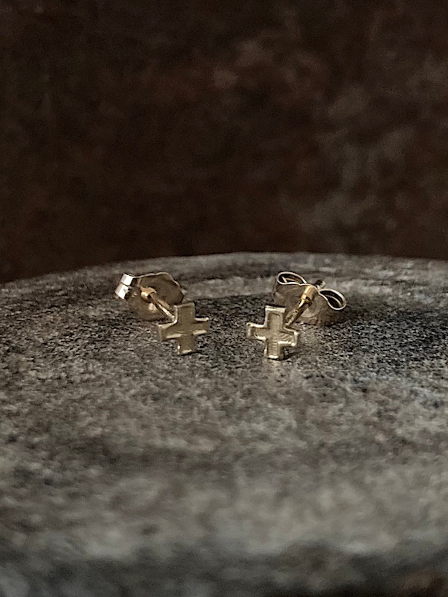 Micro X Studs 14k Gold
