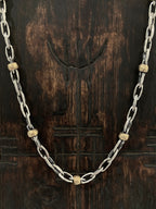 Mini Link Bronze Beaded Necklace