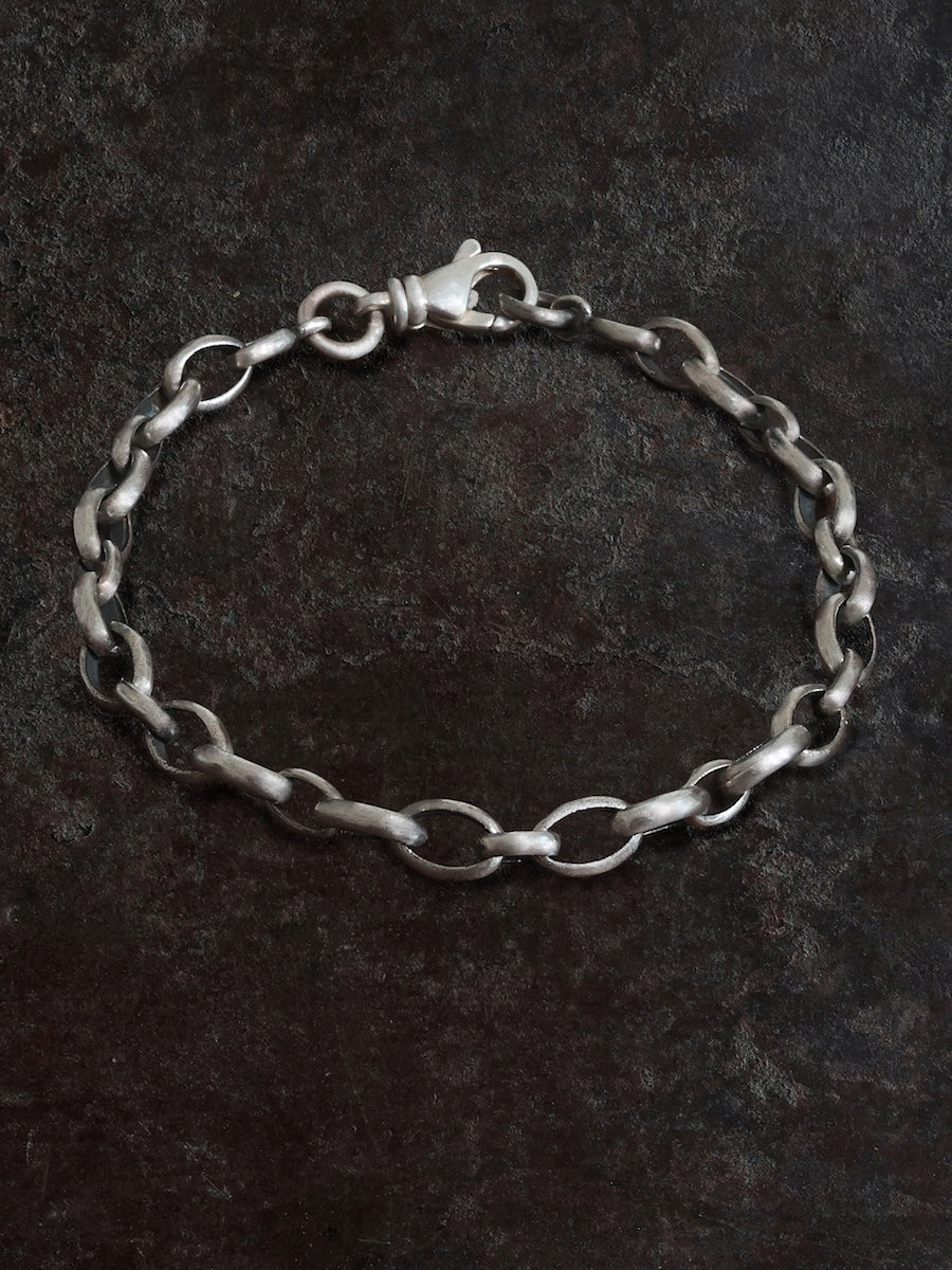 handmade aged 925 sterling silver cable chain consists of a mix of two oval links for men and women.