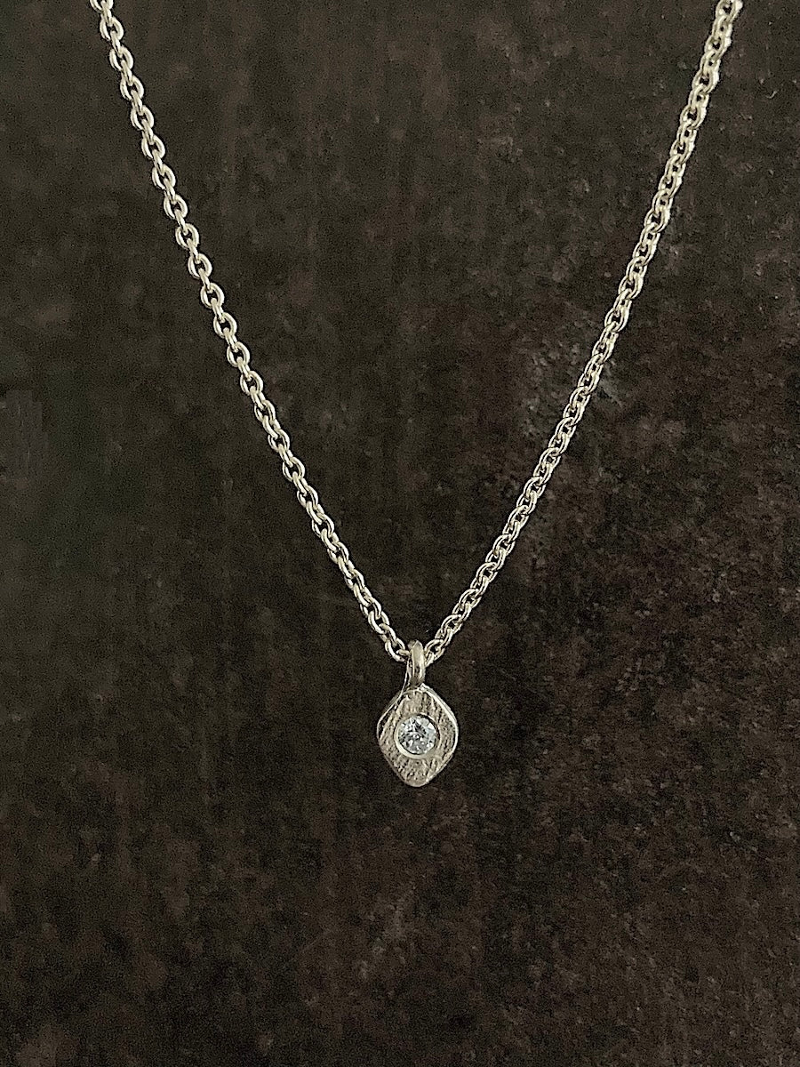 Natural Diamond on Diamond Pendant 14k