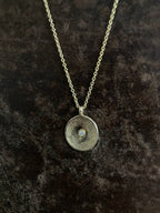 Spiral Concave Circle Diamond Pendant Gold