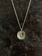 Spiral Concave Circle Diamond Pendant Gold