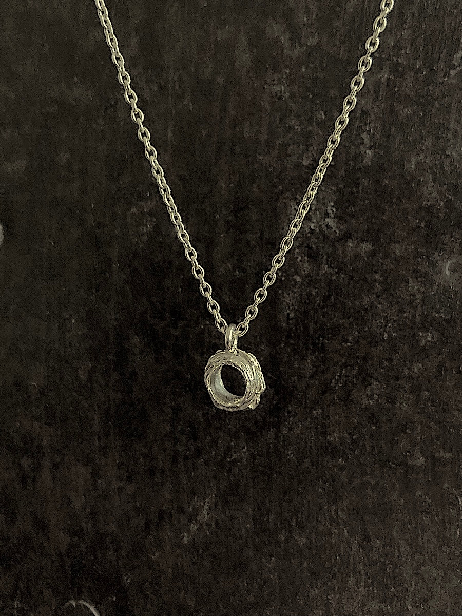 Spun Circle Thin Pendant 14k