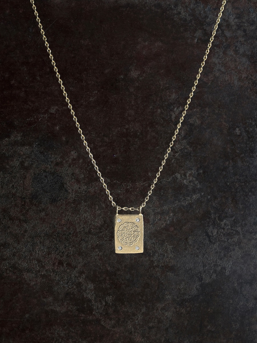 Arabesque Diamond Pendant 14k Gold