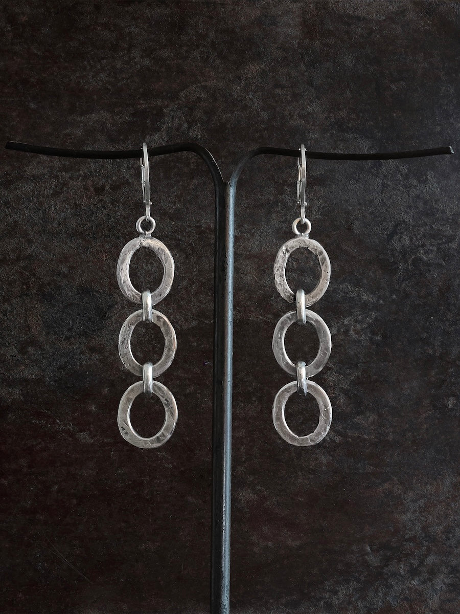 Oval Flats Triple Earrings