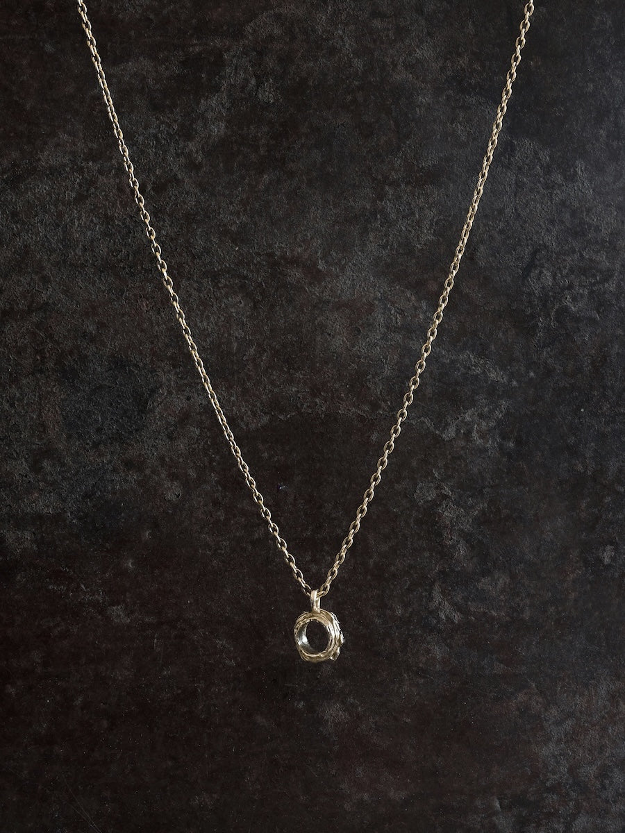 Spun Circle Thin Pendant 14k Gold