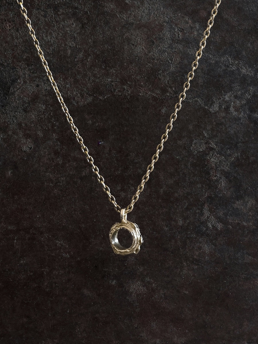 Spun Circle Thin Pendant 14k Gold