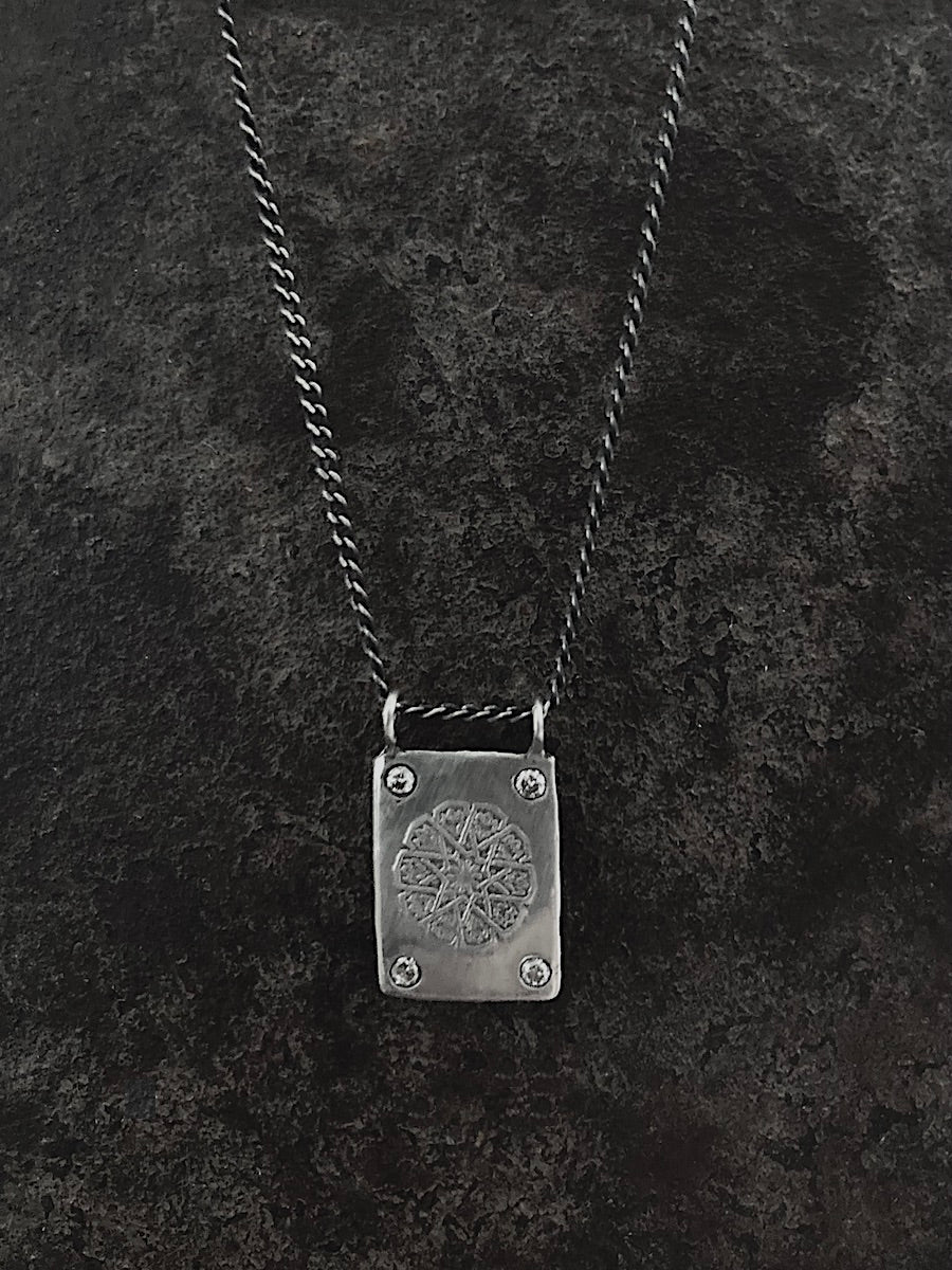 Arabesque Diamond Pendant Silver