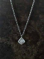 Carved Diamond Pendant Silver