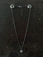 Carved Diamond Pendant Silver