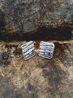 A pair of 925 silver crocodile pattern  cufflinks