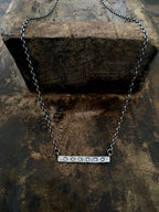 Diamond Bar Pendant Silver