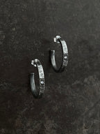 Hammered Hoops with Diamonds