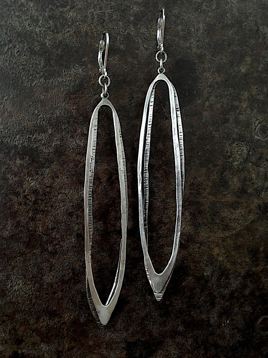 Elongated Hoop Earrings