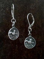 French Lion Coin Earrings