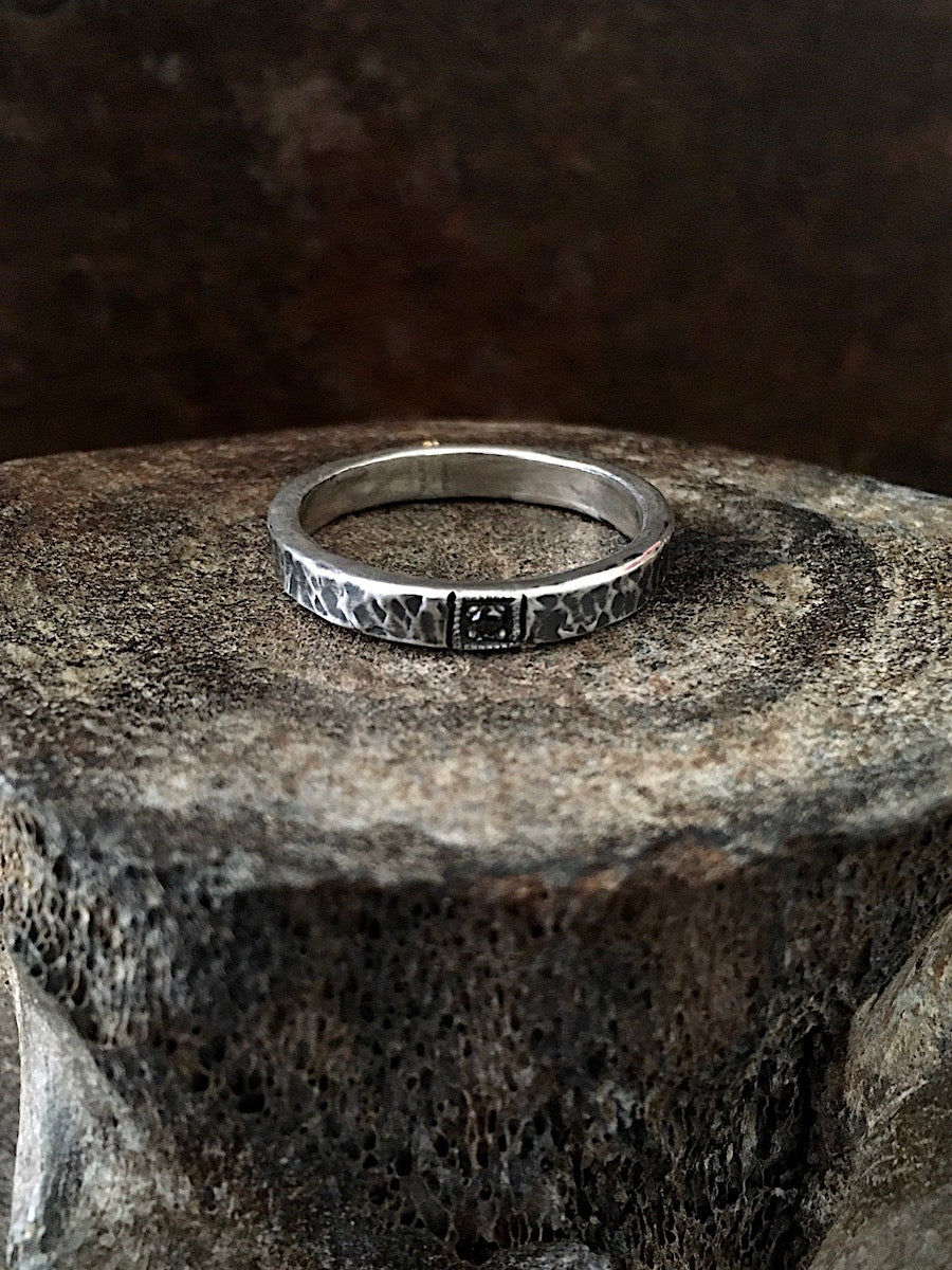 Round Hammered Stacking Ring