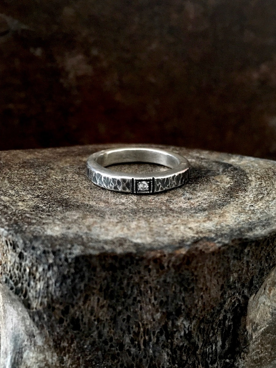 Round Hammered Stacking Ring