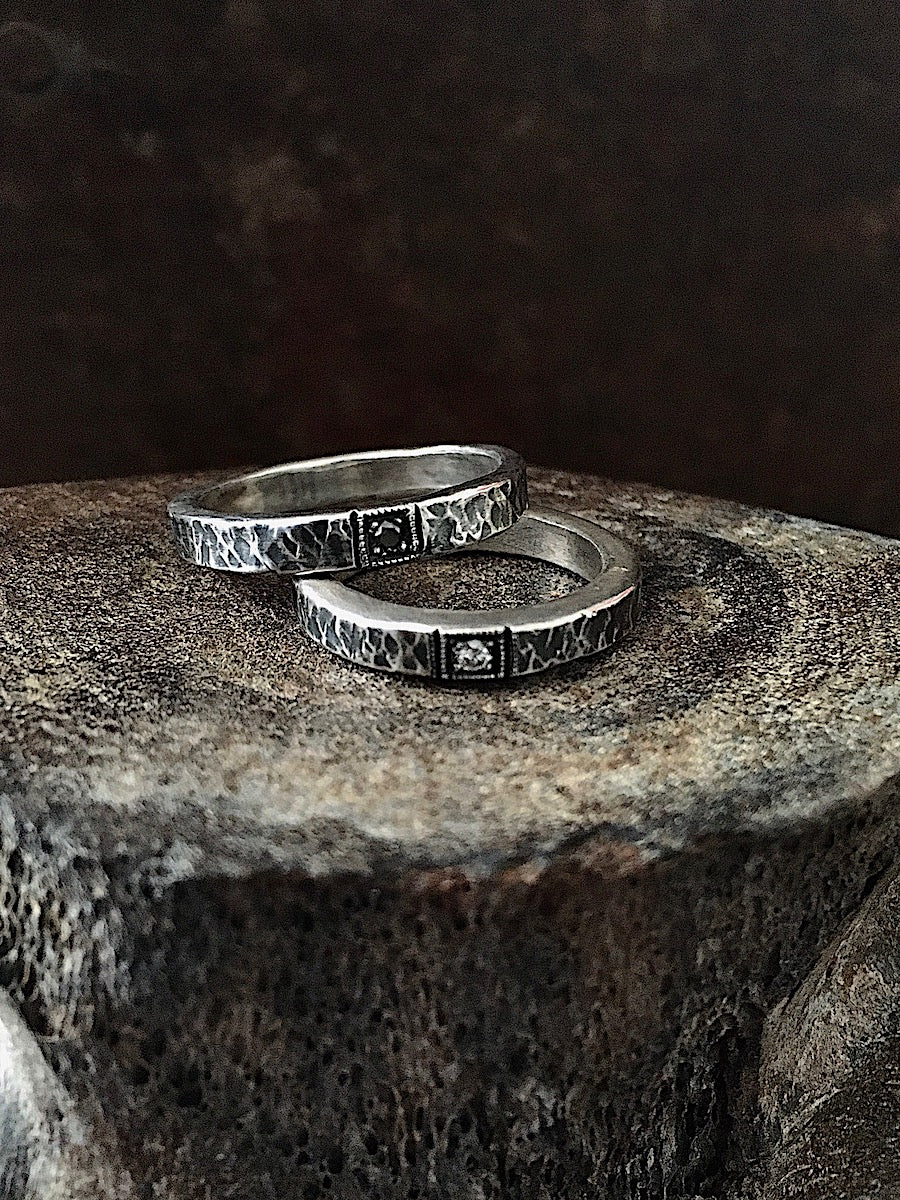 Round Hammered Stacking Ring