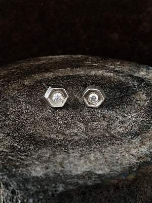 Hex Diamond Studs