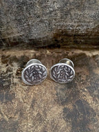 handcast solid 925 sterling silver cufflinks made from a Sicilian coin
