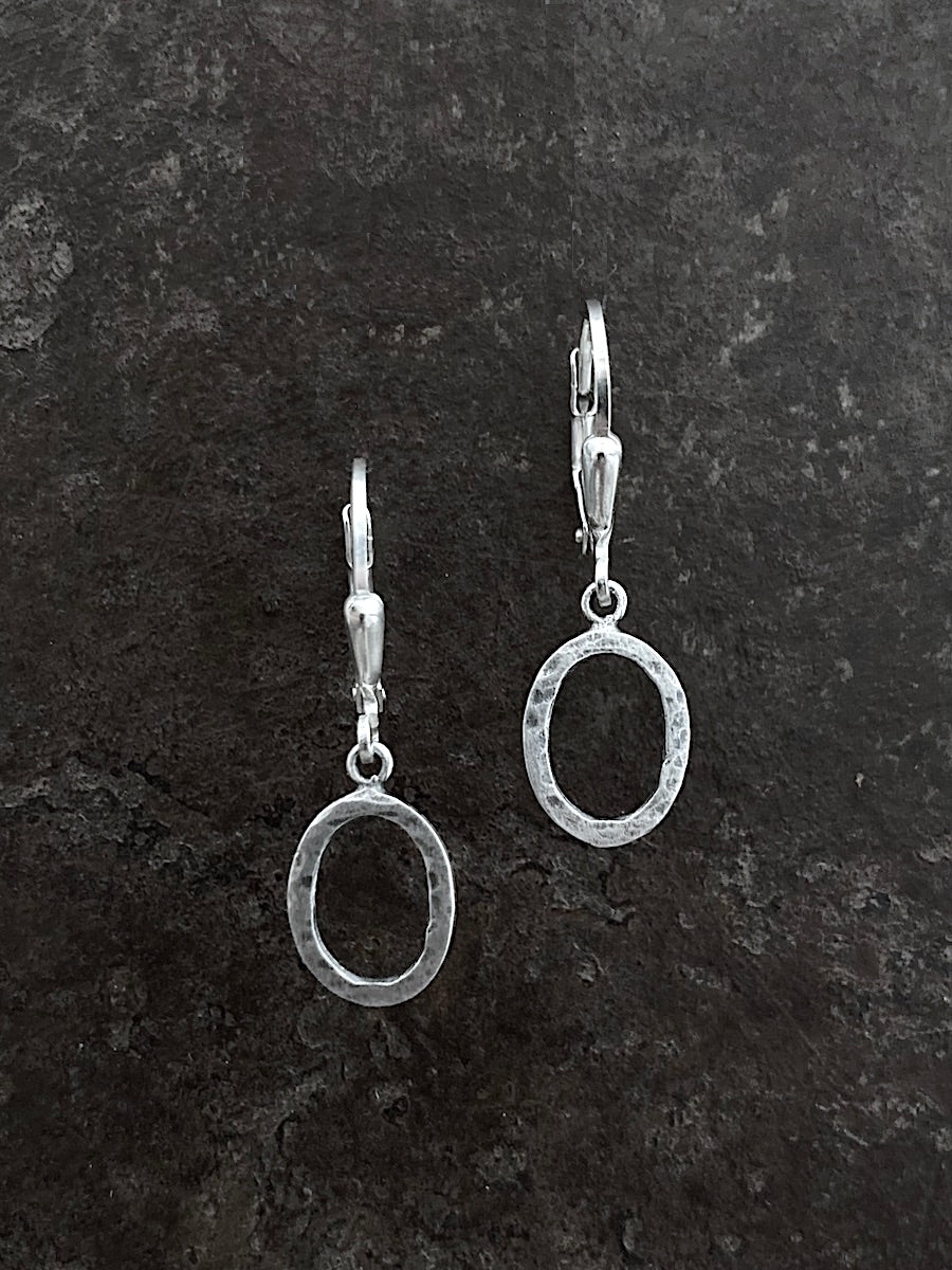 Mini Hammered Oval Earrings