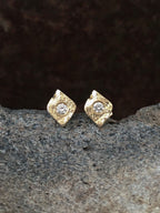 Redwood Diamond Leaf Studs 14k Gold