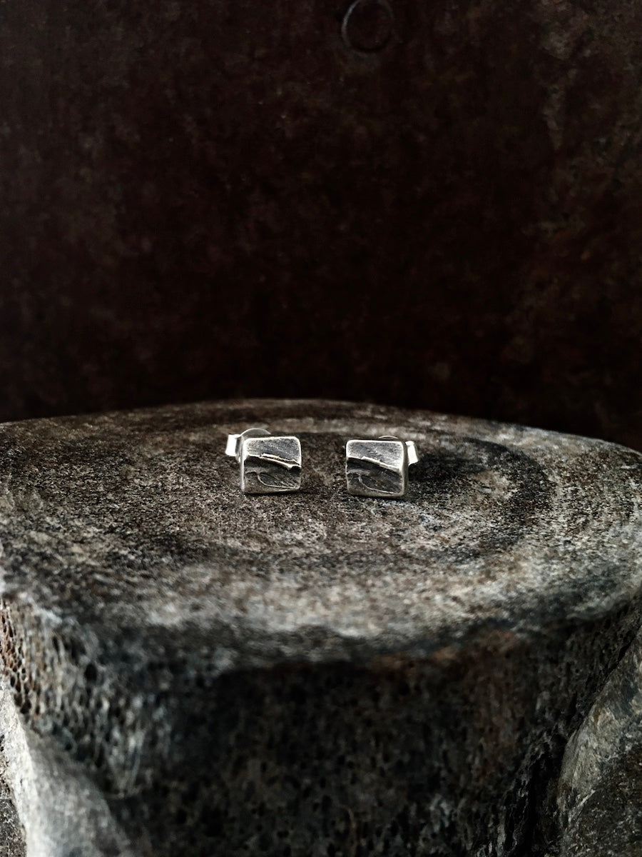 Redwood Square Studs Silver