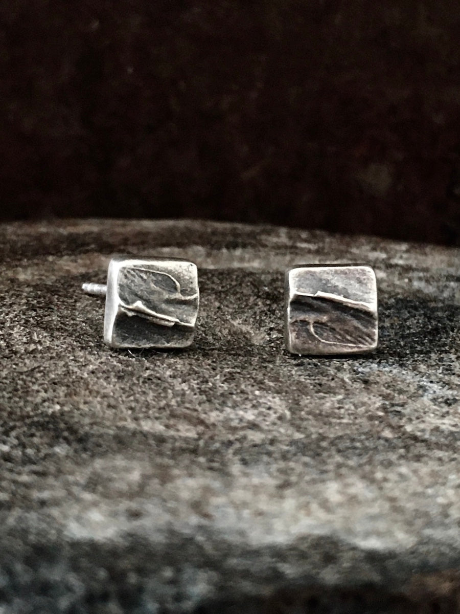 Redwood Square Studs Silver
