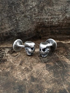 Handmade bespoke 925 sterling silver skull cufflinks