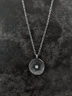 Spiral Concave Circle Diamond Pendant