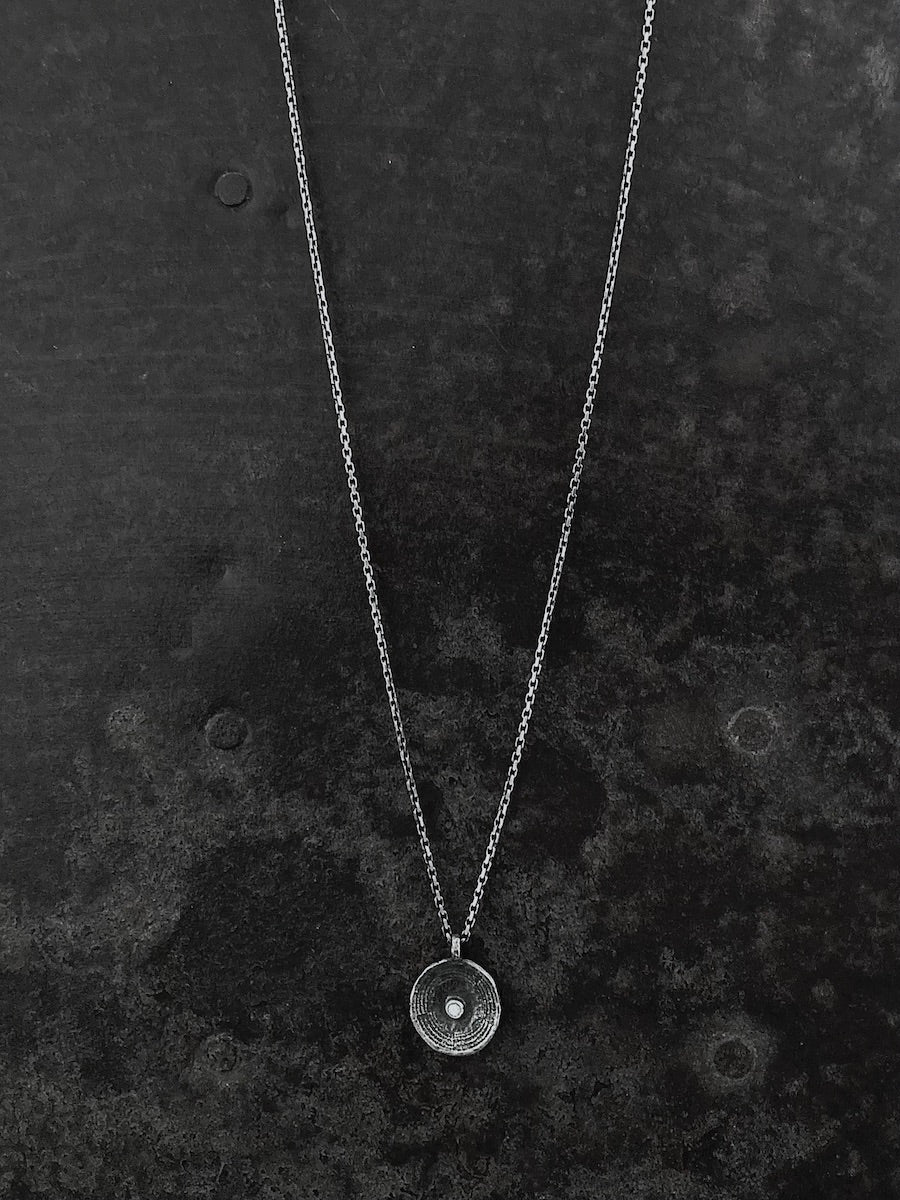 Spiral Circle Diamond Pendant