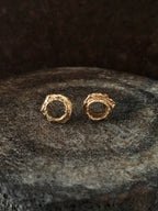Spun Circle Thin Studs 14k