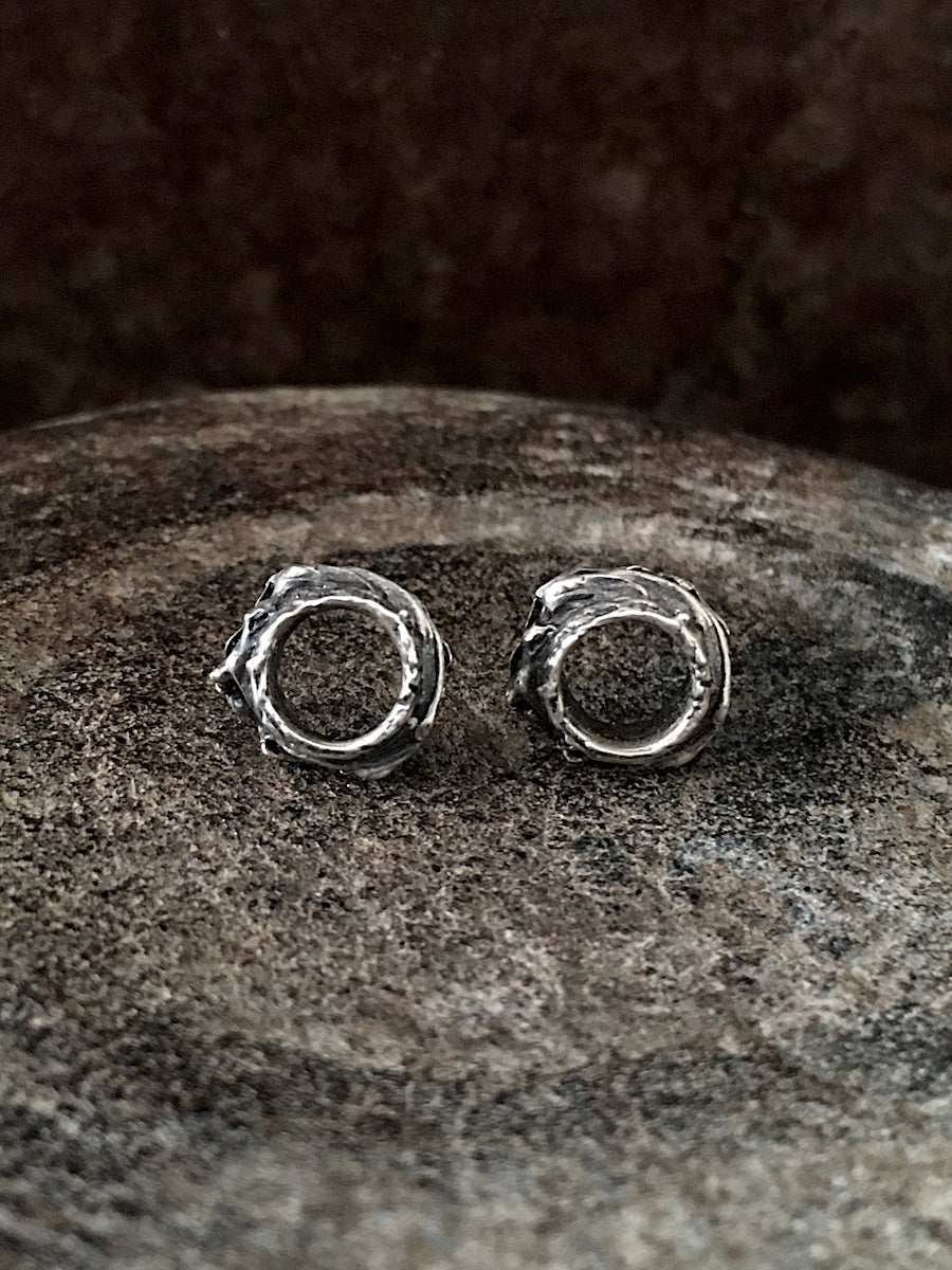 Spun Circle Thin Studs silver