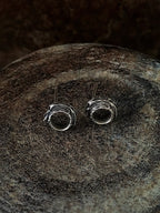 Spun Circle Thin Studs silver
