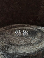 Star in Circle Studs Silver