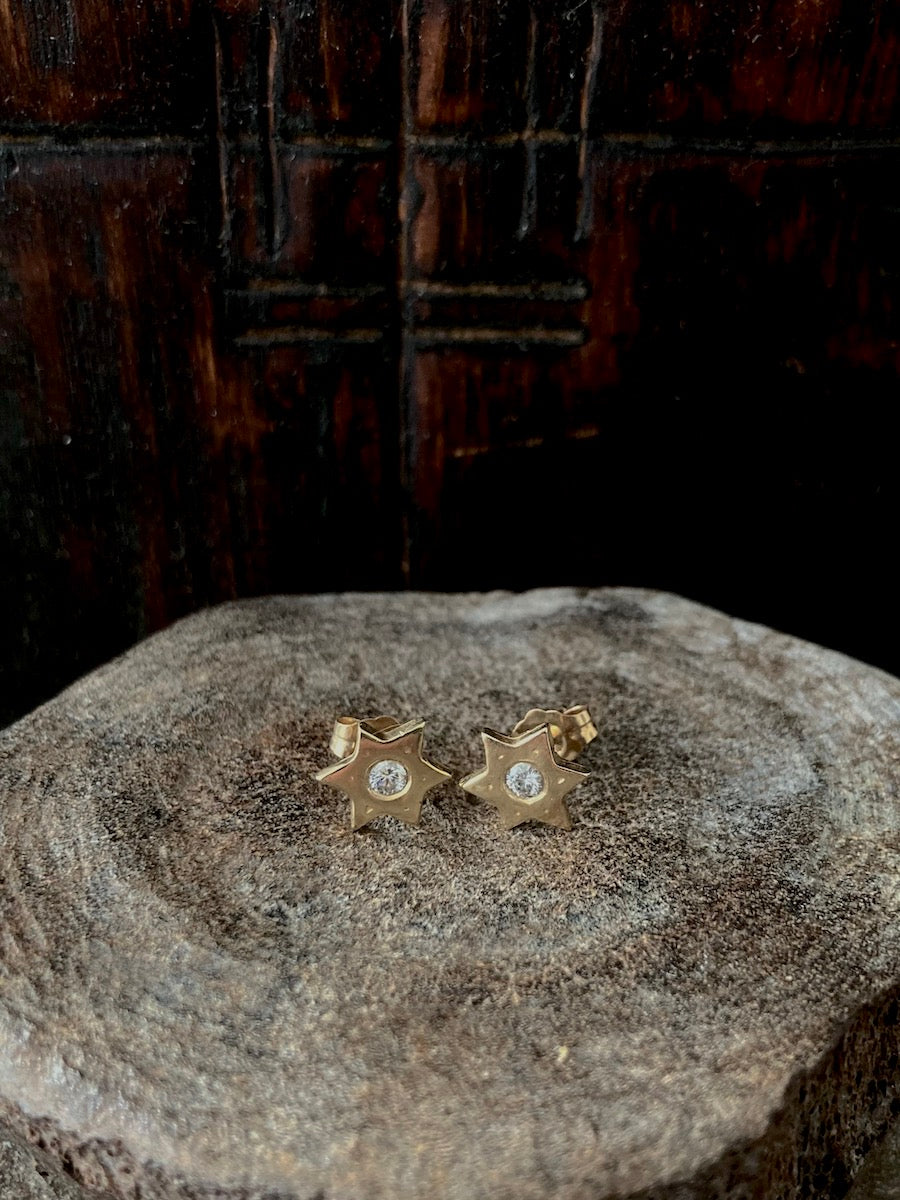 Star of David Diamond Studs