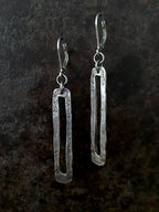 Stone Open Rectangle Earrings